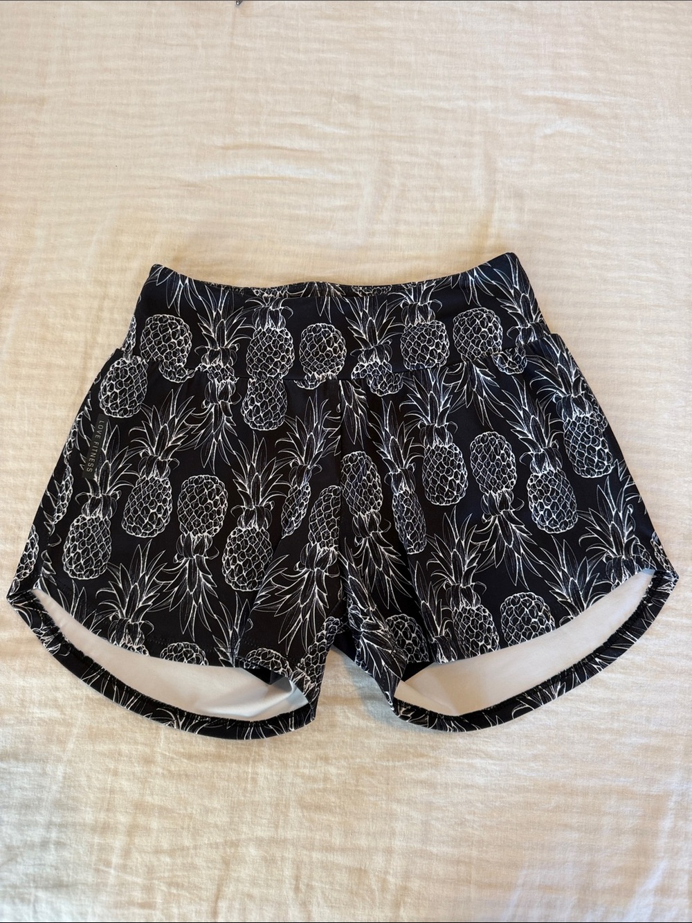Love Fitness Black Pineapple Runners Women’s Shorts